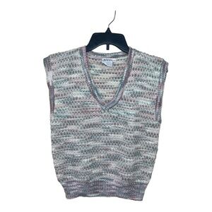 Vtg 80s Womens Small Jeana Pastel Knit Sweater Vest Nancy Stranger Things Vibes